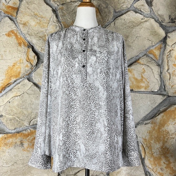 Ann Taylor Tops - Ann Taylor Blouse Platinum Python Print | XXL